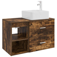 Badkamermeubelset 2 pcs Gerookt eiken Bewerkt hout