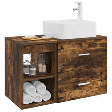 Badkamermeubelset 2 pcs Gerookt eiken Bewerkt hout