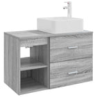 Badkamermeubelset 2 stuks grijs bewerkt hout