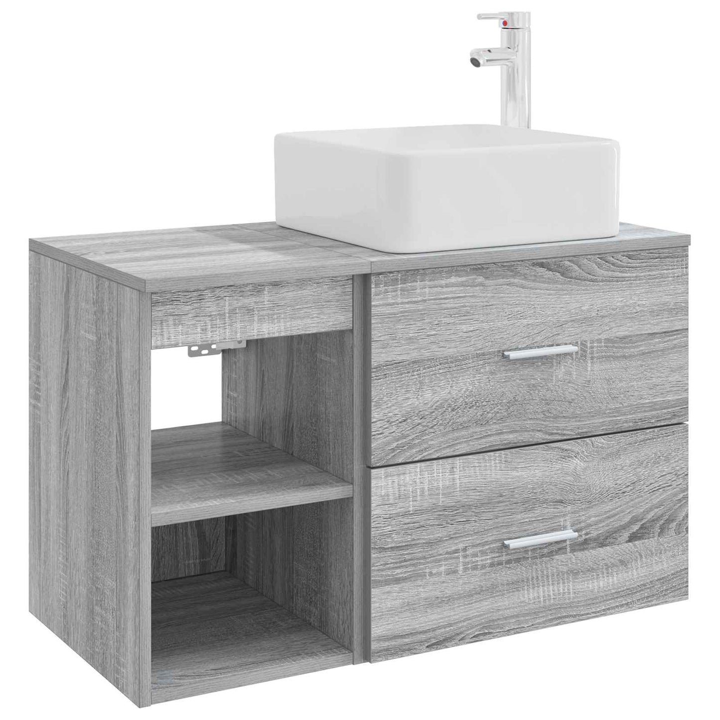 Badkamermeubelset 2 pcs Grijs Sonoma Bewerkt hout