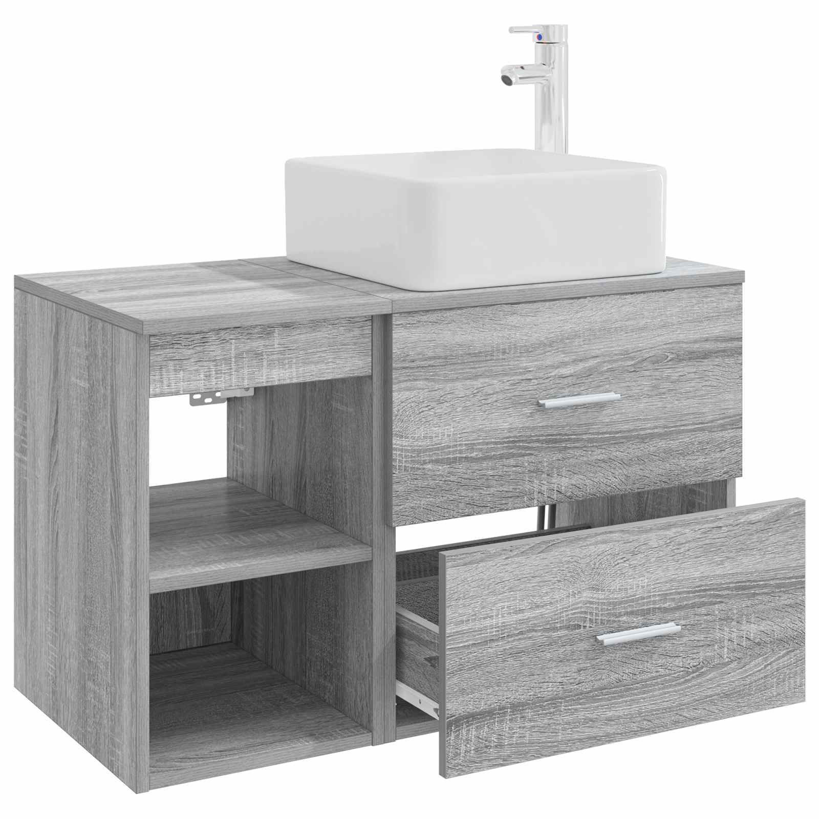 Badkamermeubelset 2 pcs Grijs Sonoma Bewerkt hout
