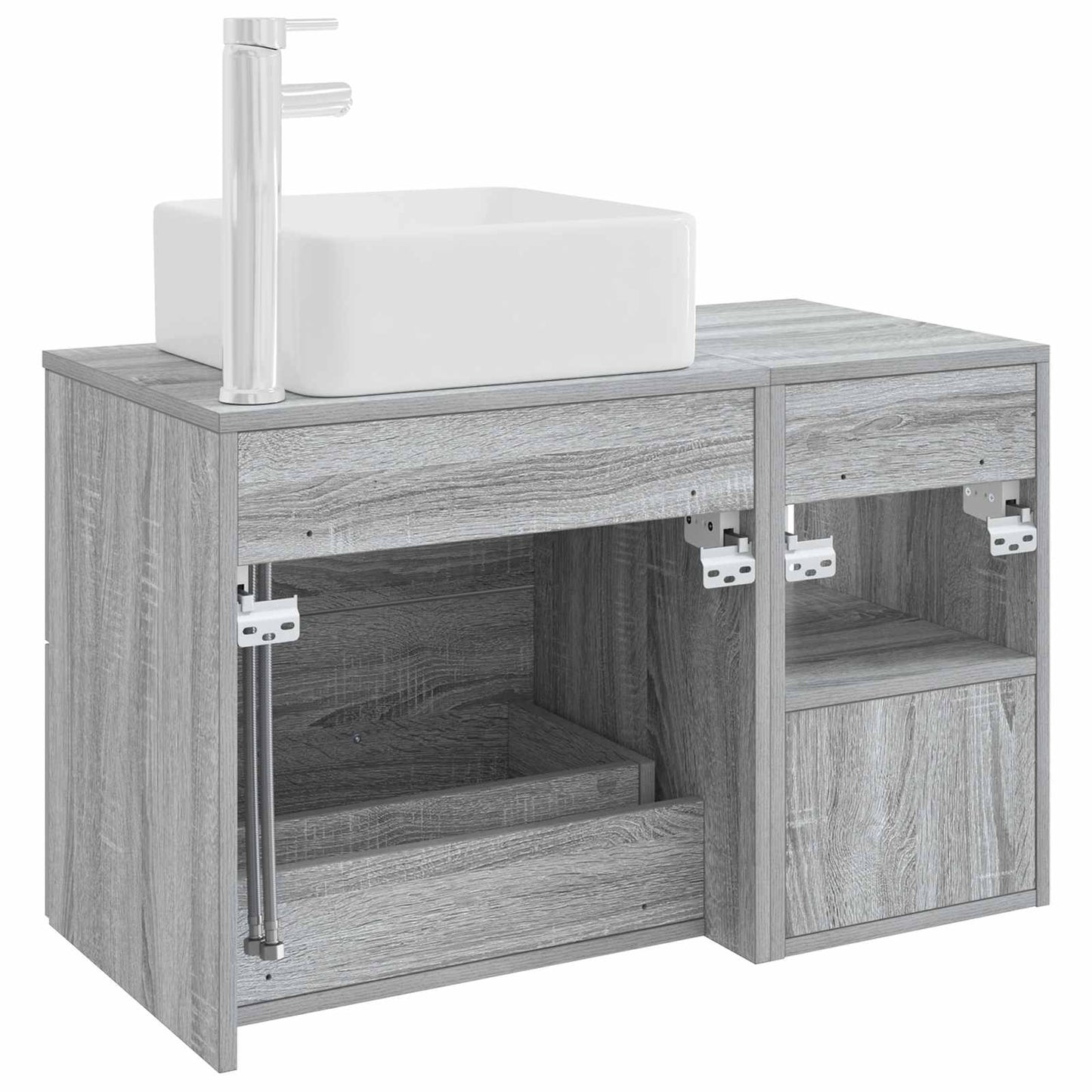 Badkamermeubelset 2 pcs Grijs Sonoma Bewerkt hout
