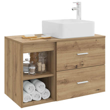 Badkamermeubelset 2 pcs Artisanaal eiken Bewerkt hout