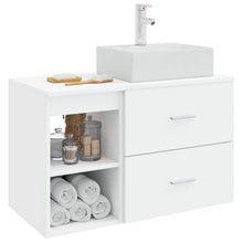 Badkamermeubelset 2 pcs Wit Bewerkt hout