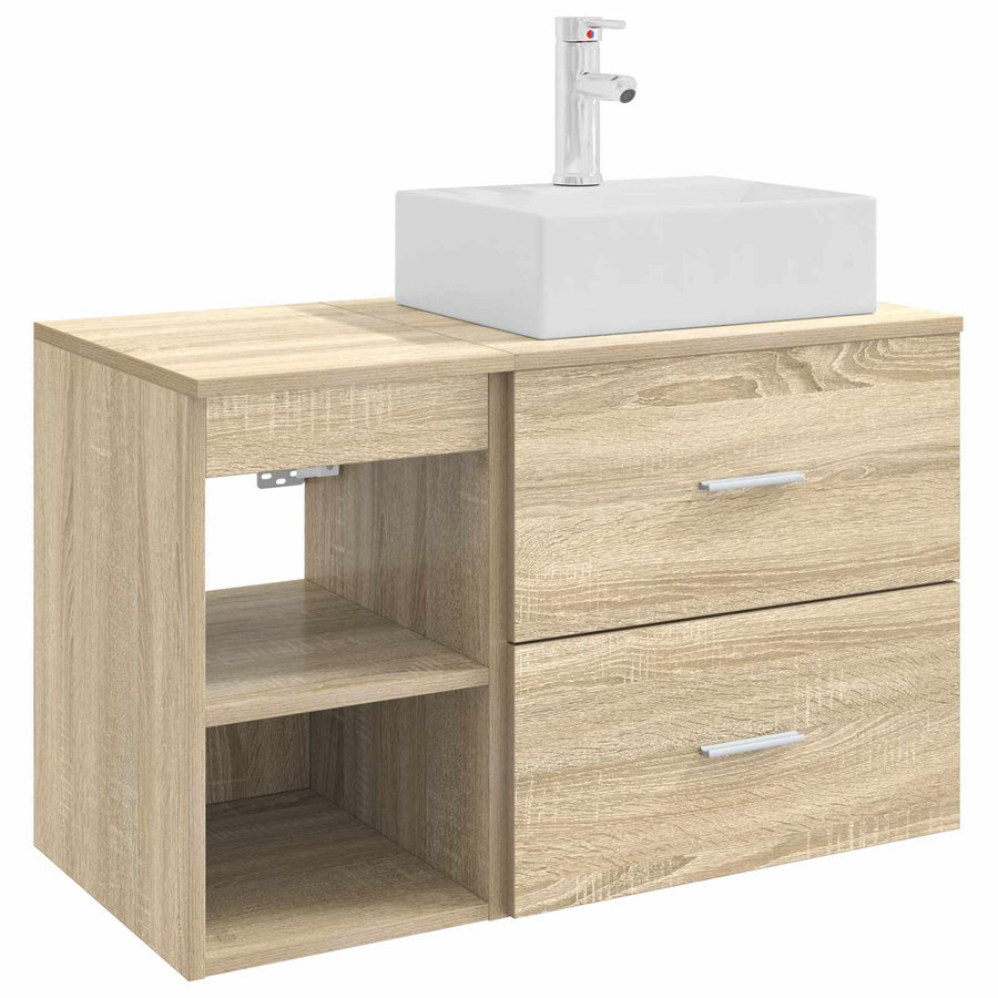 Badkamermeubelset 2 pcs Sonoma Eiken Bewerkt hout