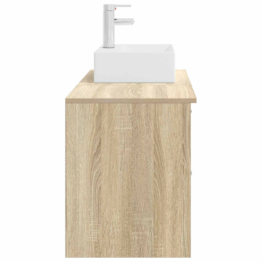 Badkamermeubelset 2 pcs Sonoma Eiken Bewerkt hout