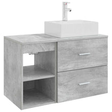 Badkamermeubelset 2 pcs Betongrijs Bewerkt hout