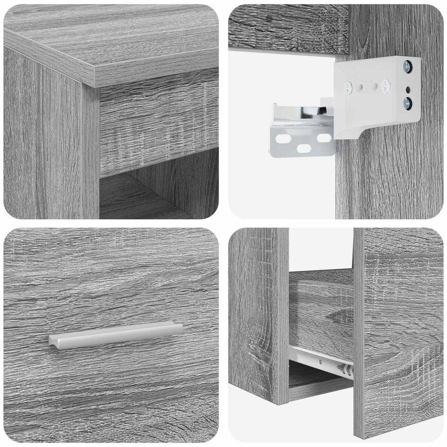 Badkamermeubelset 2 pcs Grijs Sonoma Bewerkt hout