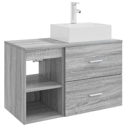 Badkamermeubelset 2 pcs Grijs Sonoma Bewerkt hout
