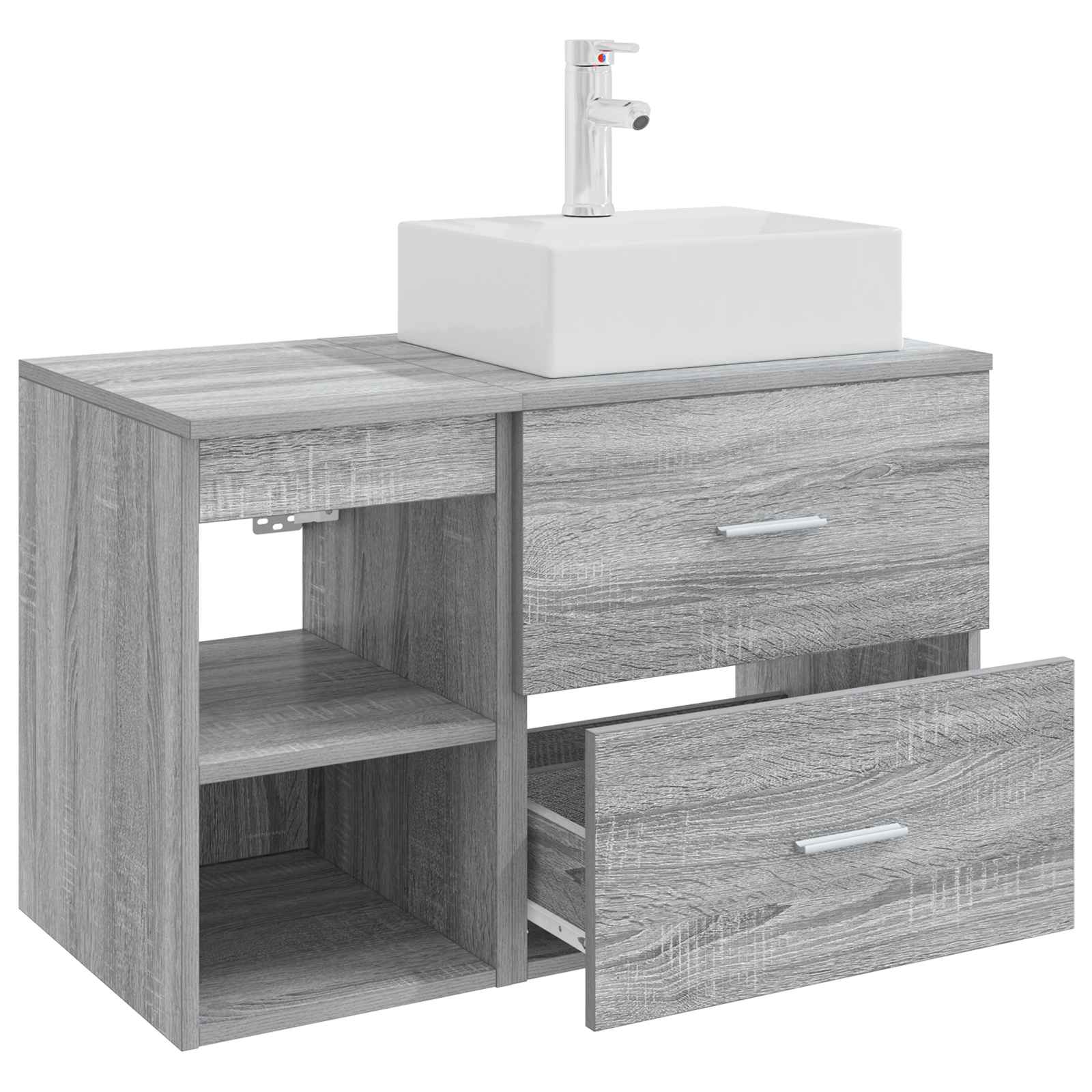 Badkamermeubelset 2 pcs Grijs Sonoma Bewerkt hout