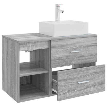 Badkamermeubelset 2 pcs Grijs Sonoma Bewerkt hout