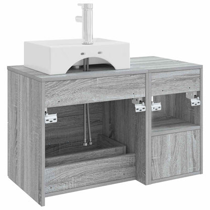 Badkamermeubelset 2 pcs Grijs Sonoma Bewerkt hout