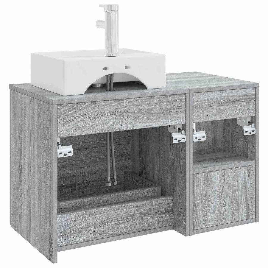 Badkamermeubelset 2 pcs Grijs Sonoma Bewerkt hout