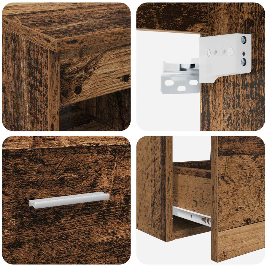 Badkamermeubelset 2 pcs Oud hout Bewerkt hout