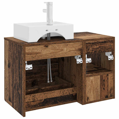 Badkamermeubelset 2 pcs Oud hout Bewerkt hout