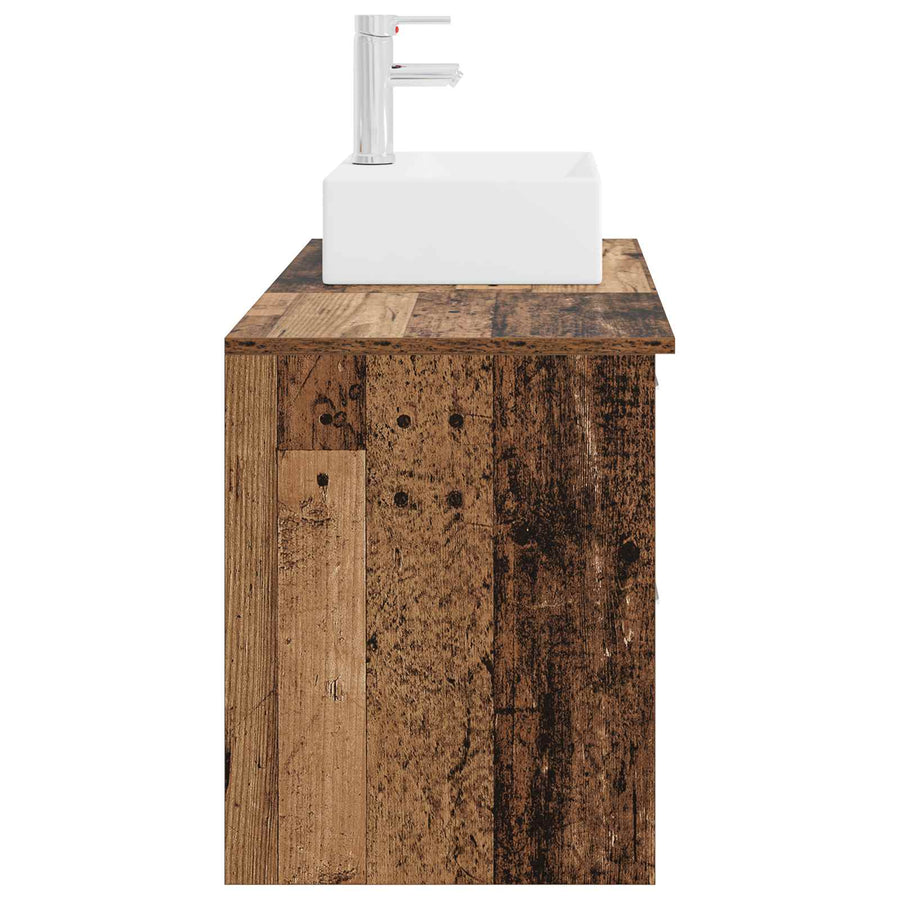Badkamermeubelset 2 pcs Oud hout Bewerkt hout