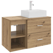 Badkamermeubelset 2 pcs Artisanaal eiken Bewerkt hout