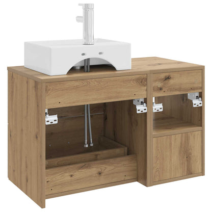 Badkamermeubelset 2 pcs Artisanaal eiken Bewerkt hout
