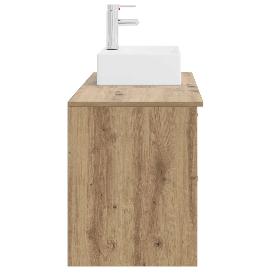 Badkamermeubelset 2 pcs Artisanaal eiken Bewerkt hout