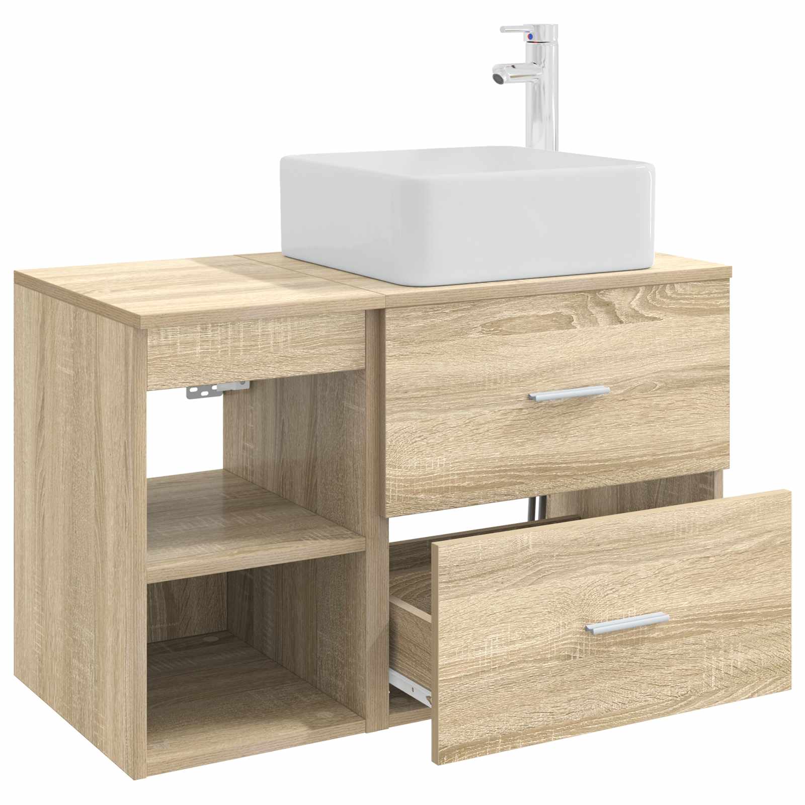 Badkamermeubelset 2 pcs Sonoma Eiken Bewerkt hout