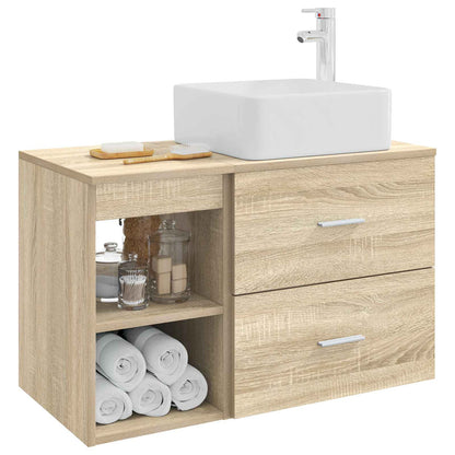Badkamermeubelset 2 pcs Sonoma Eiken Bewerkt hout