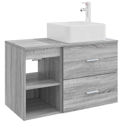 Badkamermeubelset 2 pcs Grijs Sonoma Bewerkt hout
