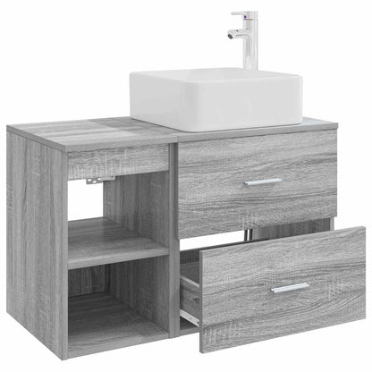 Badkamermeubelset 2 pcs Grijs Sonoma Bewerkt hout