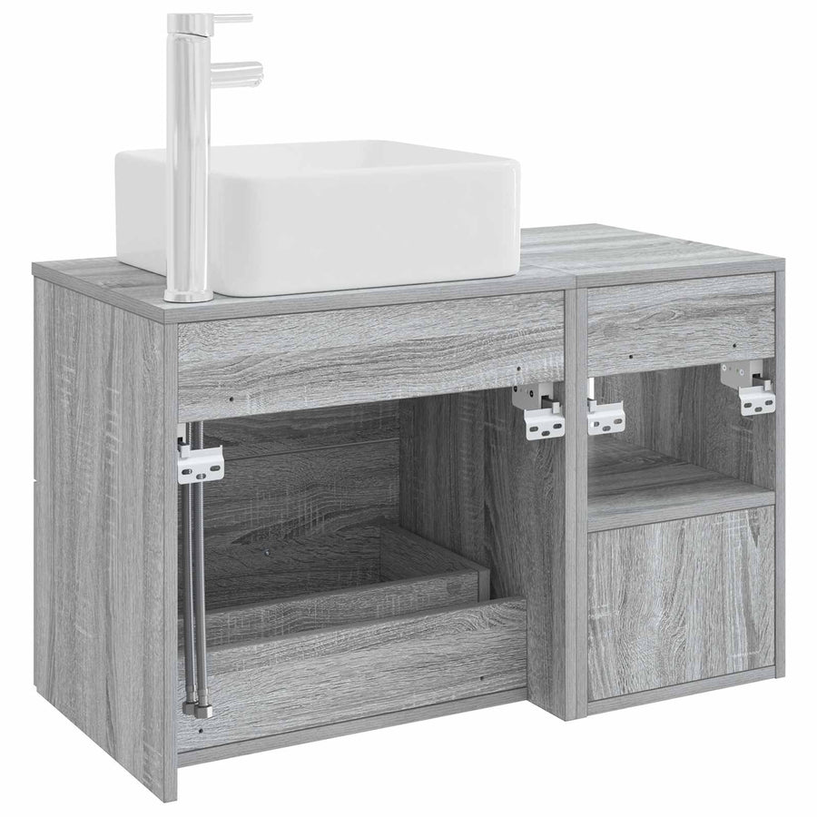 Badkamermeubelset 2 pcs Grijs Sonoma Bewerkt hout
