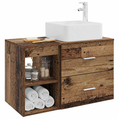 Badkamermeubelset 2 pcs Oud hout Bewerkt hout