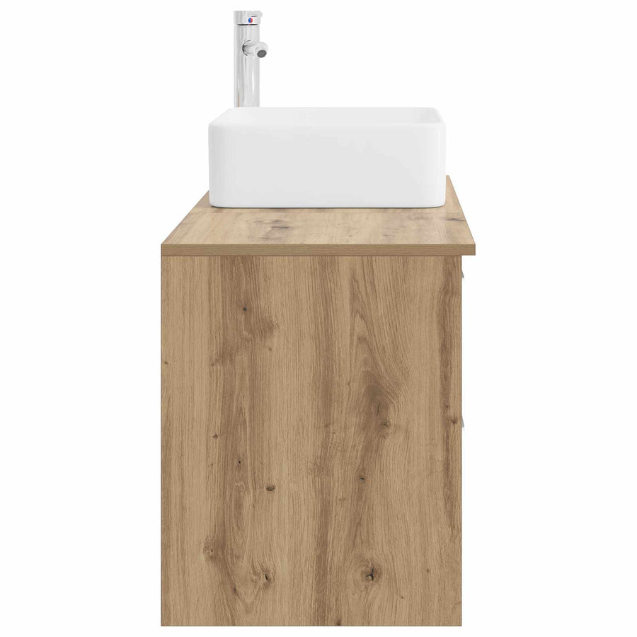 Badkamermeubelset 2 pcs Artisanaal eiken Bewerkt hout