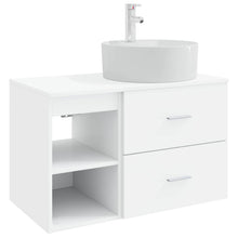 Badkamermeubelset 2 pcs Wit Bewerkt hout