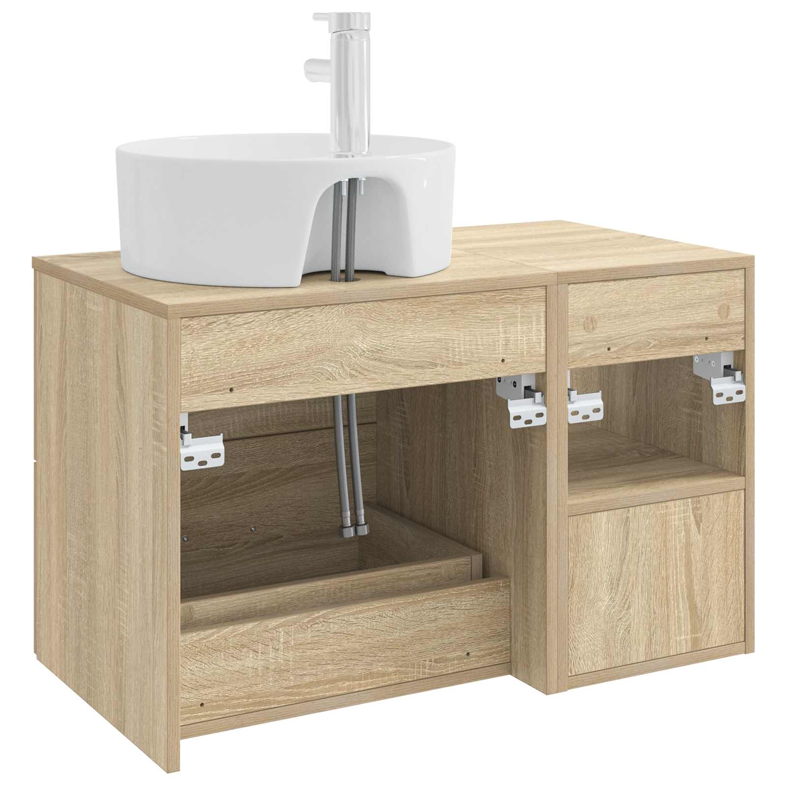 Badkamermeubelset 2 pcs Sonoma Eiken Bewerkt hout