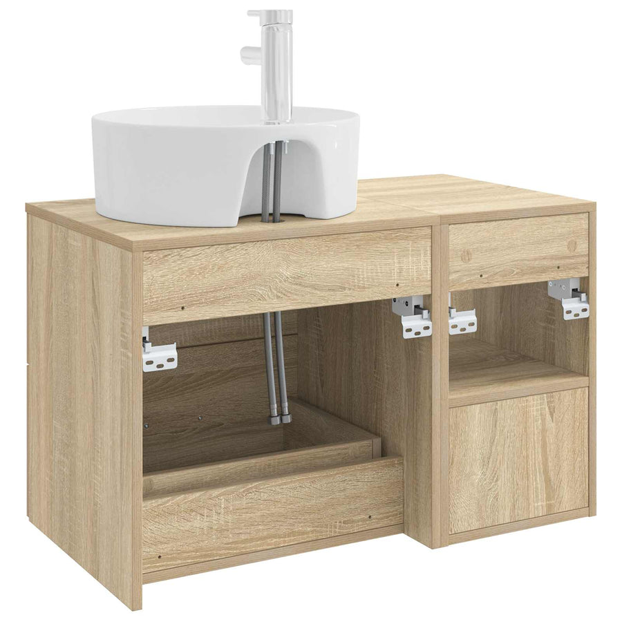 Badkamermeubelset 2 pcs Sonoma Eiken Bewerkt hout