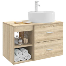 Badkamermeubelset 2 pcs Sonoma Eiken Bewerkt hout