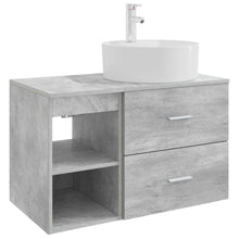 Badkamermeubelset 2 pcs Betongrijs Bewerkt hout