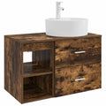 Badkamermeubelset 2 pcs Gerookt eiken Bewerkt hout