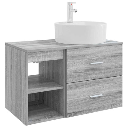 Badkamermeubelset 2 pcs Grijs Sonoma Bewerkt hout