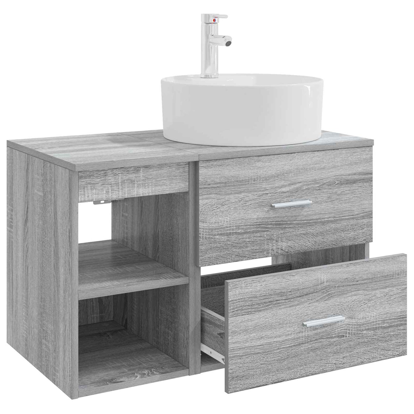 Badkamermeubelset 2 pcs Grijs Sonoma Bewerkt hout
