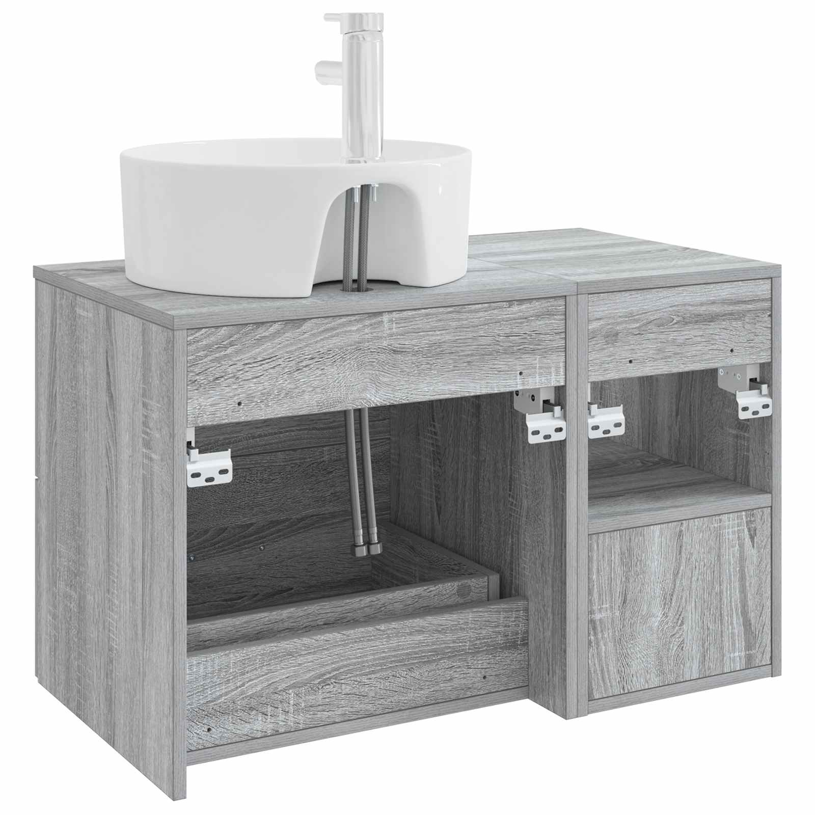 Badkamermeubelset 2 pcs Grijs Sonoma Bewerkt hout