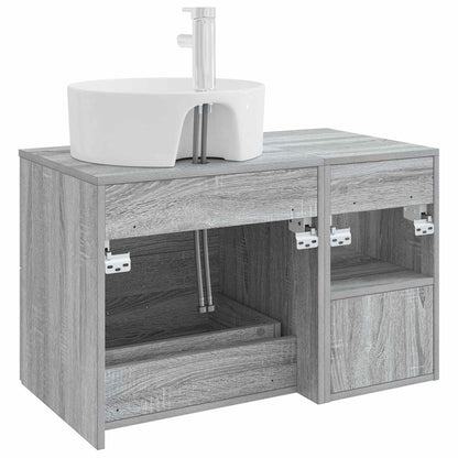 Badkamermeubelset 2 pcs Grijs Sonoma Bewerkt hout