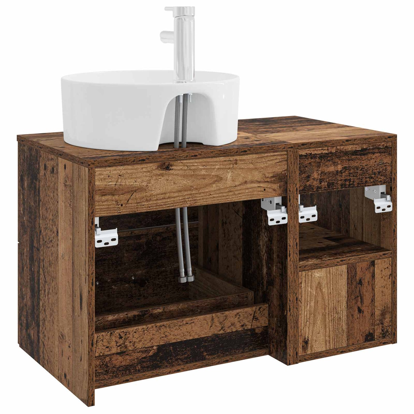 Badkamermeubelset 2 pcs Oud hout Bewerkt hout