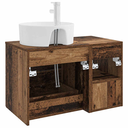 Badkamermeubelset 2 pcs Oud hout Bewerkt hout