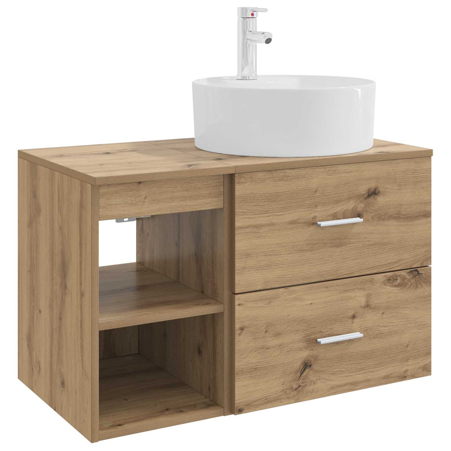 Badkamermeubelset 2 pcs Artisanaal eiken Bewerkt hout