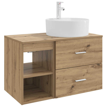 Badkamermeubelset 2 pcs Artisanaal eiken Bewerkt hout