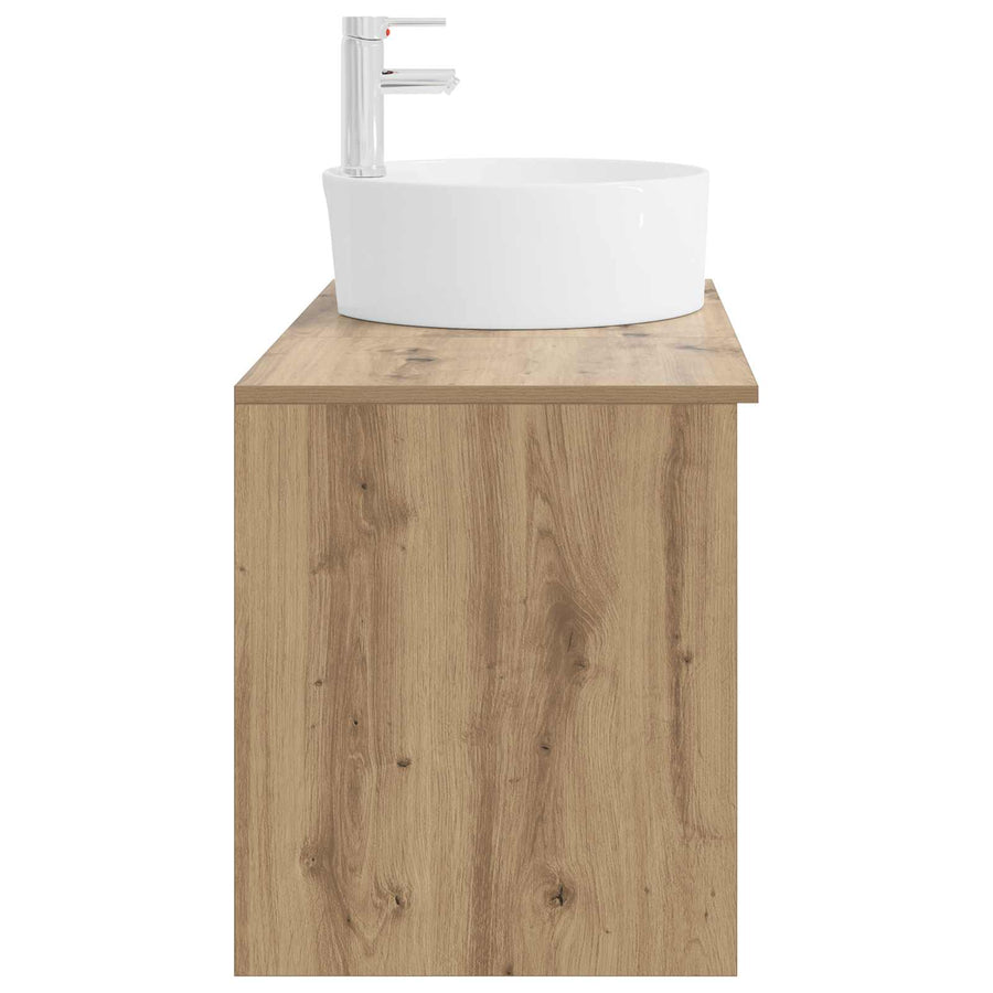 Badkamermeubelset 2 pcs Artisanaal eiken Bewerkt hout