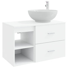 Badkamermeubelset 2 pcs Wit Bewerkt hout