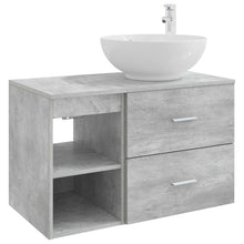 Badkamermeubelset 2 pcs Betongrijs Bewerkt hout