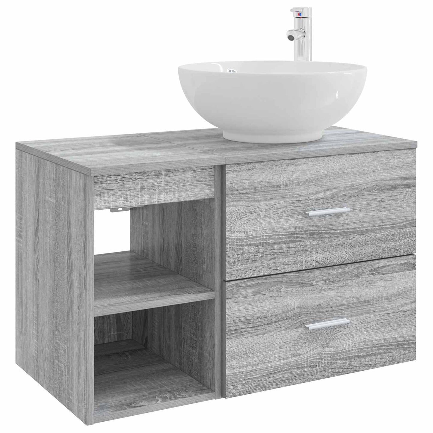 Badkamermeubelset 2 pcs Grijs Sonoma Bewerkt hout