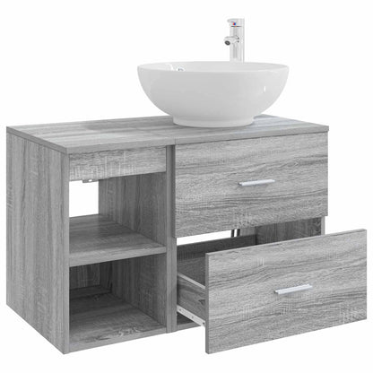 Badkamermeubelset 2 pcs Grijs Sonoma Bewerkt hout