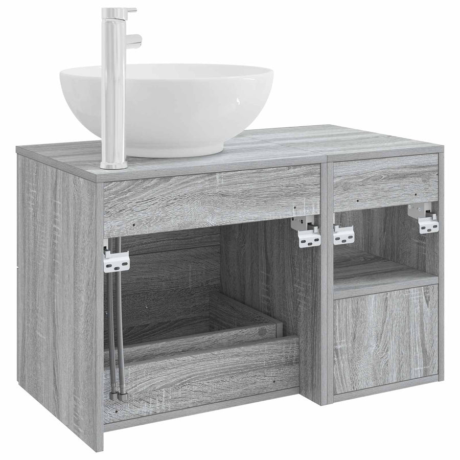 Badkamermeubelset 2 pcs Grijs Sonoma Bewerkt hout